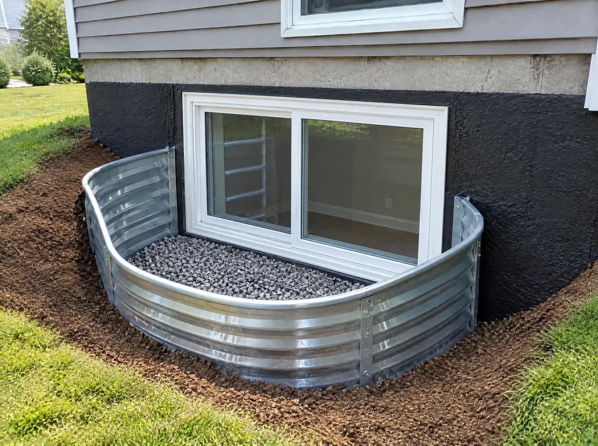 After: New egress window for a basement bedroom